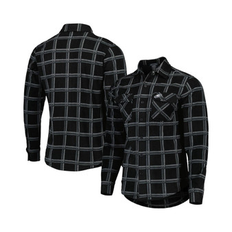 Men's Black Philadelphia Eagles Industry Flannel Button-Up Shirt Jacket