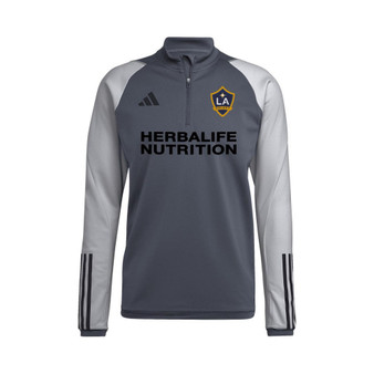 Men's Gray LA Galaxy 2023 On-Field AEROREADY Quarter-Zip Training Top