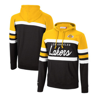 Men's Gold-Tone, Black Los Angeles Lakers Head Coach Pullover Hoodie