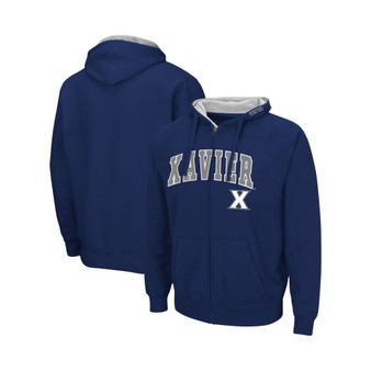Men's Navy Xavier Musketeers Arch & Logo 3.0 Full-Zip Hoodie