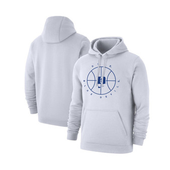 Men's White Duke Blue Devils Basketball Icon Club Fleece Pullover Hoodie