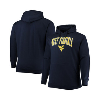 Men's Navy West Virginia Mountaineers Big and Tall Arch Over Logo Powerblend Pullover Hoodie