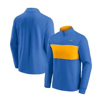 Men's Powder Blue and Gold Los Angeles Chargers Block Party Quarter-Zip Jacket
