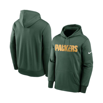 Men's Big and Tall Green Green Bay Packers Fan Gear Wordmark Performance Pullover Hoodie