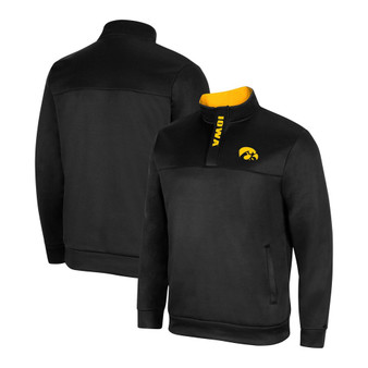 Men's Black Iowa Hawkeyes No Tomorrow Quarter-Zip Jacket