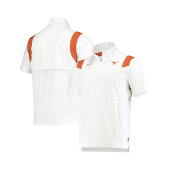 Men's White Texas Longhorns 2021 Coaches Short Sleeve Quarter-Zip Jacket