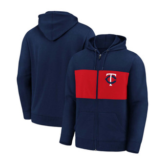 Men's Navy Minnesota Twins Team Twill Full-Zip Hoodie Jacket