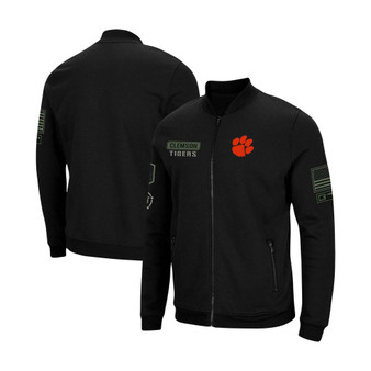Men's Black Clemson Tigers OHT Military-Inspired Appreciation High-Speed Bomber Full-Zip Jacket