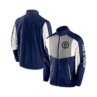 Men's Branded Navy Philadelphia Union Net Goal Raglan Full-Zip Track Jacket