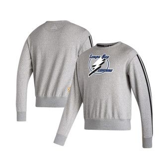 Men's Heathered Gray Tampa Bay Lightning Team Classics Vintage-Like Pullover Sweatshirt