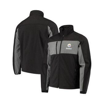 Men's Black Pittsburgh Steelers Circle Zephyr Softshell Full-Zip Jacket