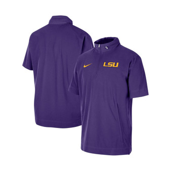 Men's Purple LSU Tigers Coaches Quarter-Zip Short Sleeve Jacket