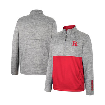 Men's Gray Rutgers Scarlet Knights John Half-Zip Jacket