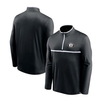 Men's Black Brooklyn Nets Starting Lineup Performance Quarter-Zip Jacket