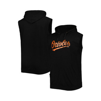 Men's Black Baltimore Orioles Muscle Sleeveless Big and Tall Pullover Hoodie