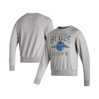 Men's Heathered Gray St. Louis Blues Vintage-Like Pullover Sweatshirt