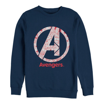 Marvel Men's Avengers Endgame Line Art Logo, Crewneck Fleece