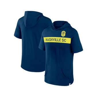 Men's Branded Navy Nashville SC Bicycle Kick Short Sleeve Pullover Hoodie