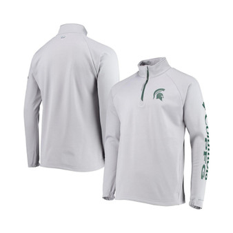 Men's Gray Michigan State Spartans Terminal Tackle Fleece Raglan Omni-Shade Quarter-Zip Jacket