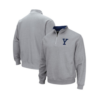 Men's Heathered Gray Yale Bulldogs Tortugas Team Logo Quarter-Zip Jacket