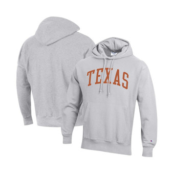 Men's Heathered Gray Texas Longhorns Big and Tall Reverse Weave Fleece Pullover Hoodie Sweatshirt
