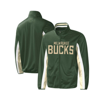 Men's Hunter Green Milwaukee Bucks Contender Wordmark Full-Zip Track Jacket