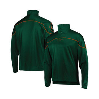Men's Green Miami Hurricanes AEROREADY Knit Quarter-Snap Jacket