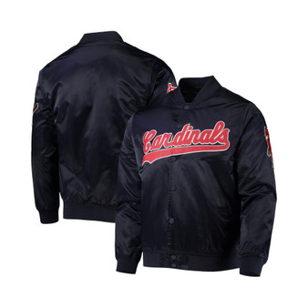 Men's Navy St. Louis Cardinals Wordmark Satin Full-Snap Jacket