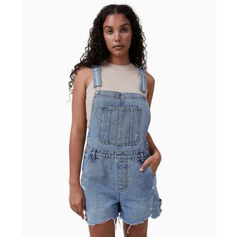 Women's Utility Denim Overall Shorts