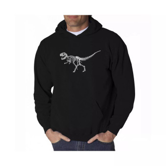 Men's Word Art Hooded Sweatshirt - Dinosaur T-Rex Skeleton