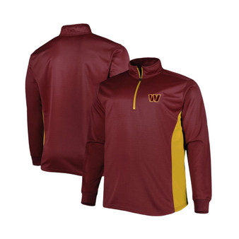 Men's Burgundy Washington Commanders Big and Tall Quarter-Zip Top