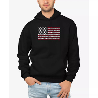 Men's 50 States USA Flag Word Art Hooded Sweatshirt