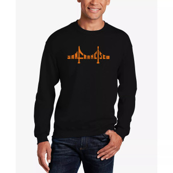 Men's San Francisco Bridge Word Art Crew Neck Sweatshirt
