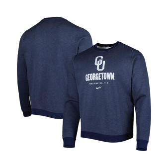 Men's Heather Navy Georgetown Hoyas Vault Stack Club Fleece Pullover Sweatshirt
