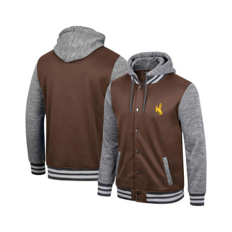 Men's Brown Wyoming Cowboys Robinson Hoodie Full-Snap Jacket