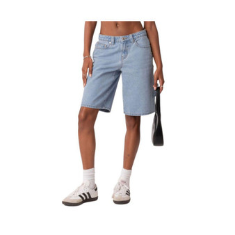 Women's Low Rise Bermuda Denim Carpenter Shorts