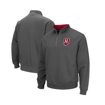 Men's Charcoal Harvard Crimson Tortugas Team Logo Quarter-Zip Jacket