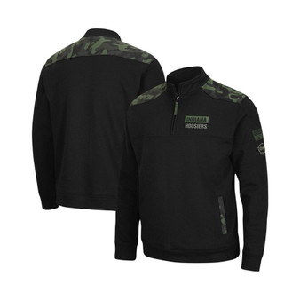 Men's Black Indiana Hoosiers OHT Military-Inspired Appreciation Commo Fleece Quarter-Zip Jacket