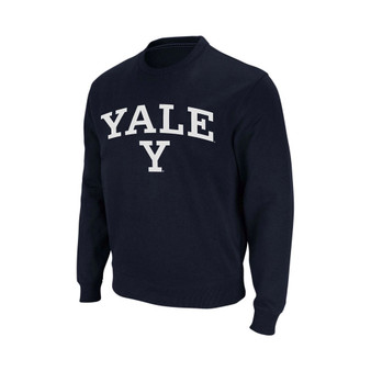 Men's Navy Yale Bulldogs Arch Logo Crew Neck Sweatshirt