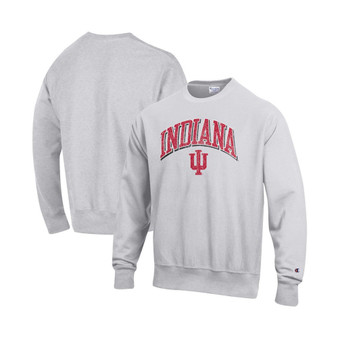 Men's Gray Indiana Hoosiers Arch Over Logo Reverse Weave Pullover Sweatshirt