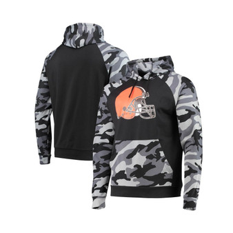 Men's Black Cleveland Browns Camo Raglan Pullover Hoodie