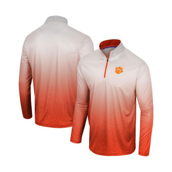 Men's White, Orange Clemson Tigers Laws of Physics Quarter-Zip Windshirt