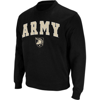Men's Black Army Black Knights Arch Logo Crew Neck Sweatshirt