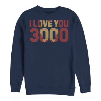 Marvel Men's Avengers Endgame I Love You 3000 Iron Man, Crewneck Fleece