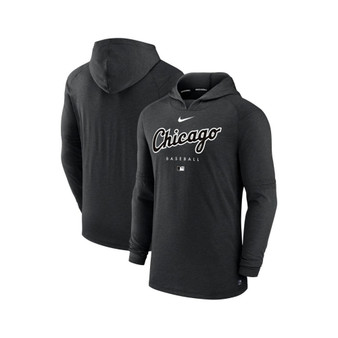 Men's Heather Black Chicago White Sox Authentic Collection Early Work Tri-Blend Performance Pullover Hoodie