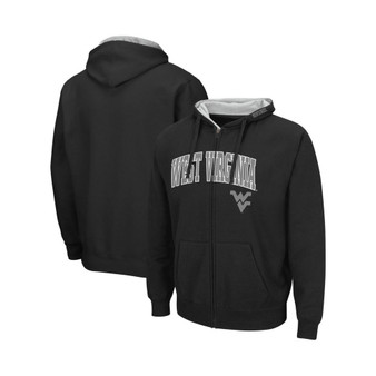 Men's Black West Virginia Mountaineers Arch and Logo 3.0 Full-Zip Hoodie