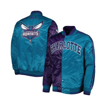 Men's Purple, Teal Charlotte Hornets Fast Break Satin Full-Snap Jacket