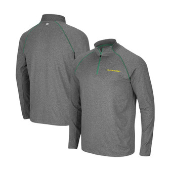 Men's Heathered Charcoal Oregon Ducks Robert Raglan Quarter-Zip Jacket