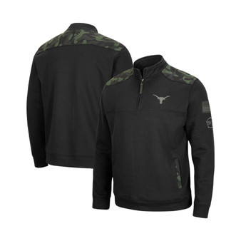 Men's Black Texas Longhorns OHT Military-Inspired Appreciation Commo Fleece Quarter-Zip Jacket