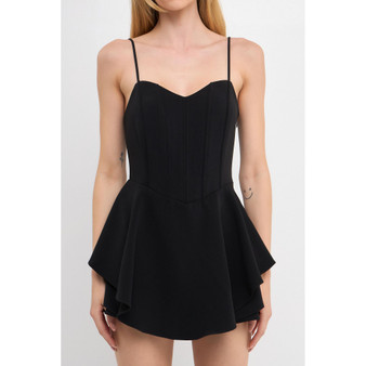 Women's Corset Bustier Ruffled Romper